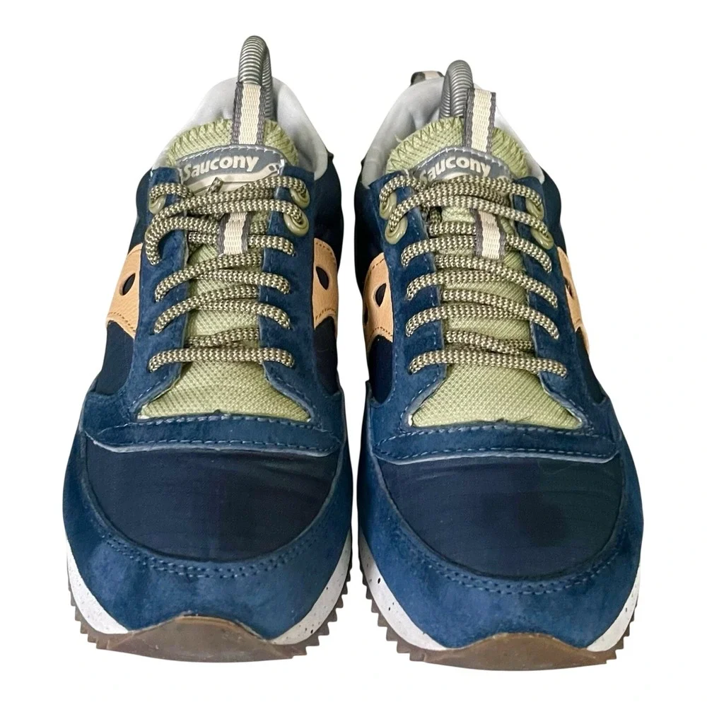 Saucony Jazz 81 Mens Navy‎ Tan Olive Suede Sneakers S70675-2 Size 7